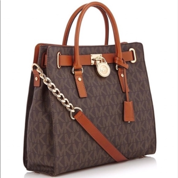 MICHAEL KORS Hamilton Brown Large Tote Bag - Picture 1 of 11